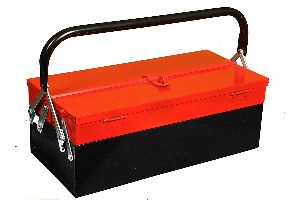 Pahal Metal Tool Box, 3 Compartment, 16X8X9 inch, Red