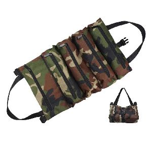 PAHAL Roll-up Tool Bag, Multi-Purpose Tool Roll Pouch Tool Organizer with 5 Zipper Pockets Carrier B