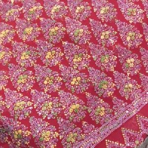 Chikan Hand Embroidery Fabric