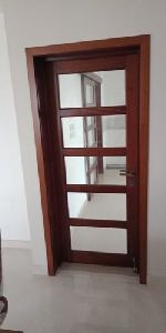 Veneer glass door