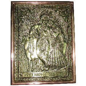 A4449 - Brass&amp;amp;Copper Awesome Hand Crafted Radha Krishna Hanging Photo Frame Remedy For Love