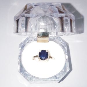 Aadhyathmik Basic Natural Original Neelam Blue Sapphire 4cts Silver Ring – S9074