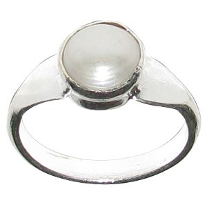 Natural Pearl Moti Ring White Metal Ring 1Inch 3Grams &amp;ndash; A4478