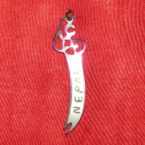 Nepal Gurkha Sword White Metal Pendant Remedy For Removes All kind of Fears 3inch &amp;ndash; S9058-135