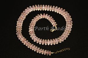 Rose quartz German  cut necklace