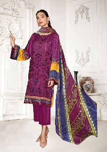 Afifa Karachi Style Printed Cotton Dress Material