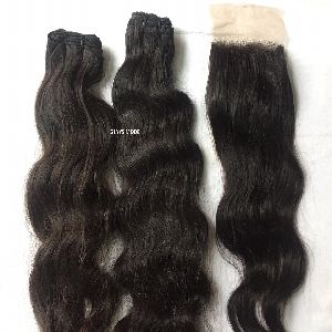 Indian body wave human hair with matching closure