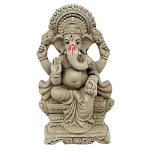 18 Inch Clay Colored Ganesha Statue