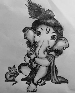 24 Inch A4 Paper Ganesha Painting