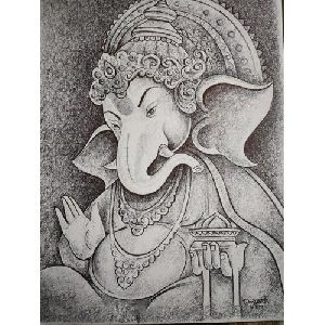 30 Inch A4 Paper Ganesha Painting