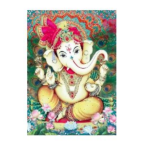 8 Inch A4 Paper Ganesha Colored Painting