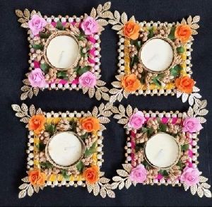 T Light Floral Candle