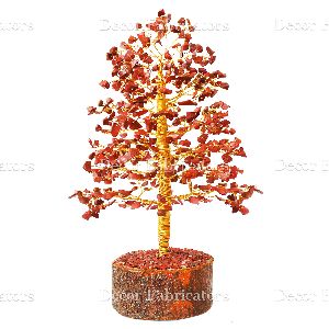 500 Beads Red Jasper Christmas Stone Tree