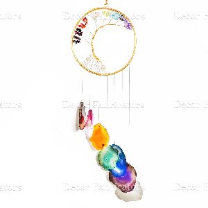 7 Chakra Crystal Wind Chimes In Multi Color Agate Stone