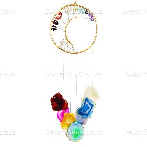 Multi Color 7 Chakra Agate Crystal Wind Chime
