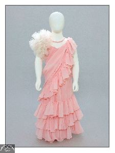 Blossom Ruffled Stylish Pink Drape