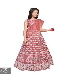 Full Length Embroidered Girls Gown