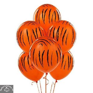 Orange Tiger Striped Print Balloons