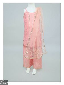 Pink Sitara Silk Girls Suit