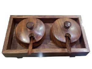 Wooden Bowl and Tray Set