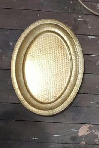 Brass Oval Hammered Tray