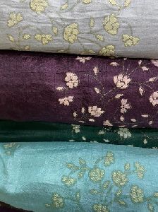Rubber Print Dola Silk Fabric
