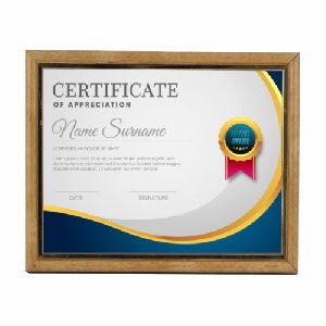Wooden Finish Fiber Certificate Frame