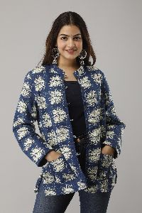BLUE COTTON QUILTED JACKET
