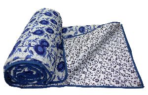 Microfiber Lightweight Blue Reversible Indigo Print AC Comforter, Blanket, Quilt, Duvet