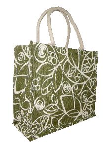 DYED AND PRINTED JUTE SHOPPING BAG