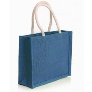 DYED JUTE BAG WITH COTTON COLOUR HANDLE    .
