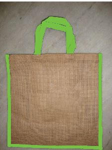 NATURAL JUTE BAG WITH ONE COLOUR DYED GUSSET