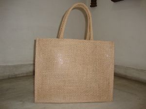 NATURAL UNPRINTED JUTE BAG WITH LUXURY SOFT HANDLE