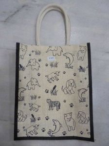 PRINTED TE BAG WITH DYED GUSSET