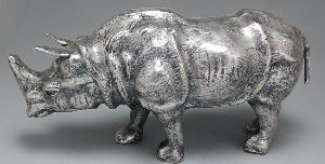 Metal Rhino Statue