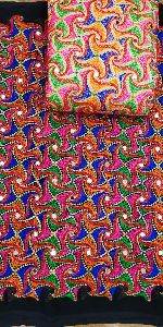 Embroidered katchhi & Gamthi Mirror work fabric