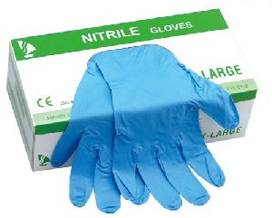 Nitrile Blue Durable Rubber Cleaning Hand Gloves Latex Free 100 PCS