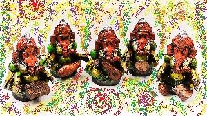 Terracotta Ganesha Set of 5 corporate gifts home decor