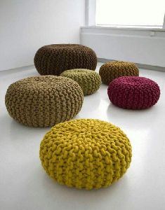 Hand Knitted Floor Pouf