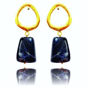 Gemstone Brass Earrings
