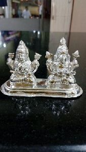 Silver Laxmi Ganesh Statue