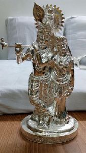 Silver Radha Krishna Statue