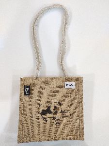 Jute Bag With White Rope Handle