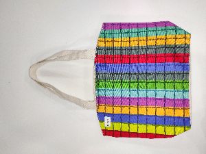 MULTICOLOR LADIES BAG WITH TAPE HANDLE