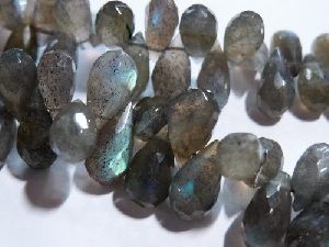 Labradorite faceted teardrops Gemstone beads