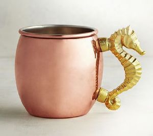 Seahorse Handled Copper Moscow Mule Mug