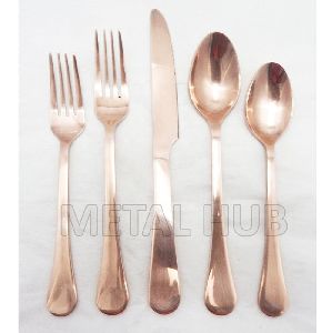 Stainless Steel Rose Gold Flatware Set