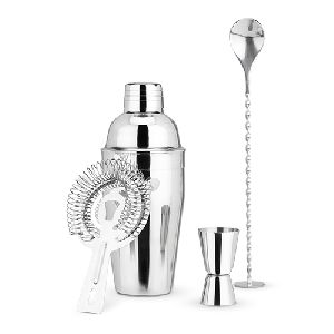 Stainless Steel Shiny Silver Barware Set