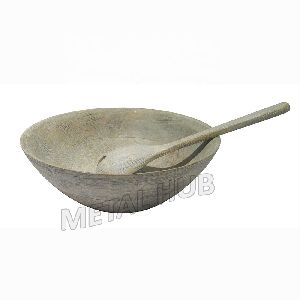 Wooden Serving Bowl with Spoon
