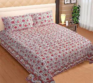 300TC Cotton Printed Bedsheet King Size with 2 Pillow Cover Combo (90 x 108 inch )